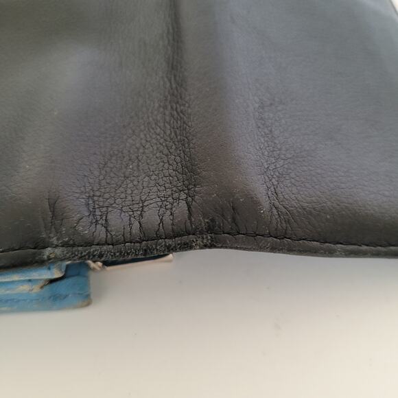 Paul Smith Love Letter Cow Leather Wallet Black Blue Boho Designer Large Envelop - Picture 9 of 13